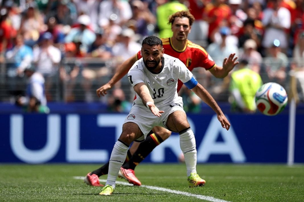 Mohamed Salah em campo pelo Egito no Mundial FIFA