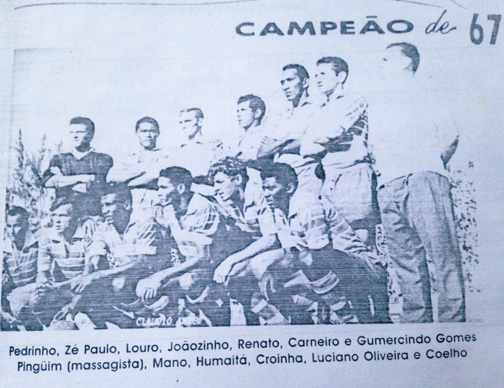 Croinha com o Fortaleza campeão do estadual de 1967