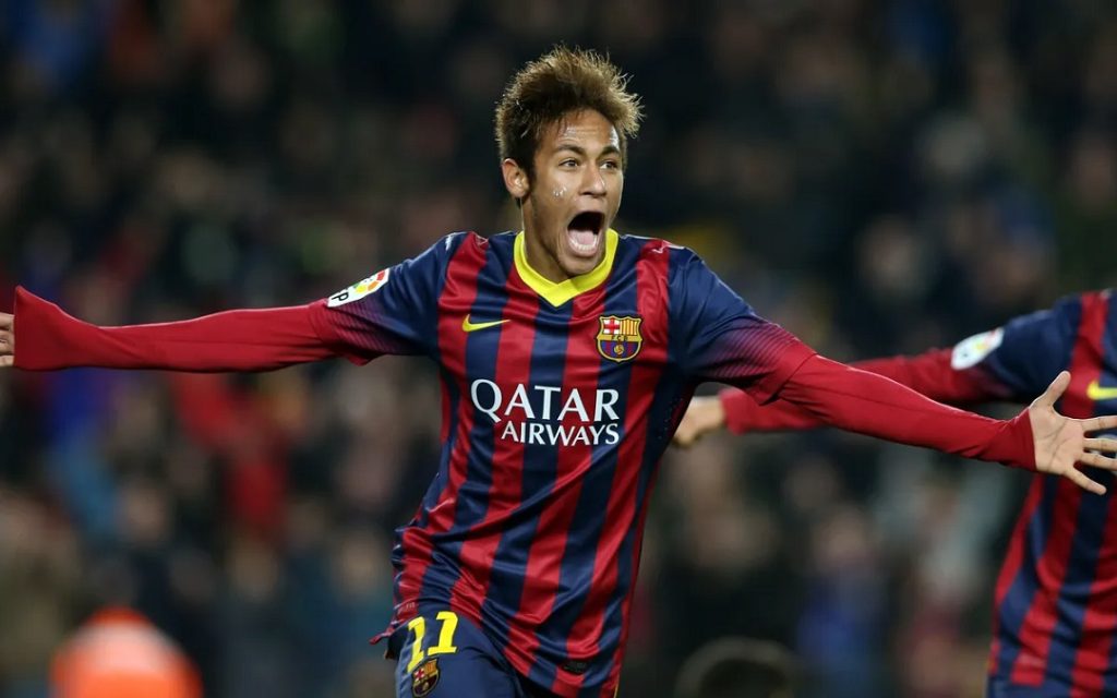 Neymar Jr. comemora gol do Barcelona